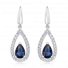 Blue Sapphire Pear Shaped Flat Back Earring – FreshTrends