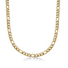 Gold-Plated Stainless Steel 9mm Figaro Chain Necklace