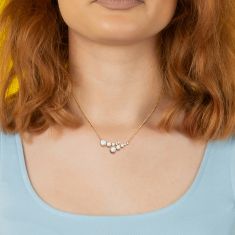 Graduated Cultured Freshwater Pearl Yellow Gold Necklace