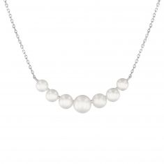 Graduated Freshwater Cultured Pearl Curved Bar Necklace
