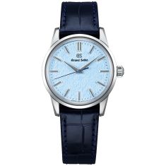 Grand Seiko Elegance Collection Pale Blue Dial Blue Leather Strap Watch | 34mm | SBGX353