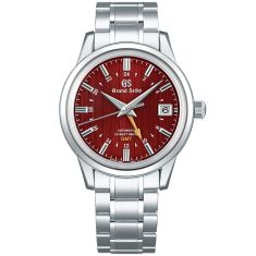Grand Seiko Elegance Mechanical Hi-Beat 36000 GMT Red Dial Stainless Steel Watch | 40mm | SBGJ273