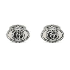 Gucci Aged Sterling Silver GG Marmont Cufflinks
