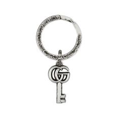 Gucci Aged Sterling Silver GG Marmont Keychain