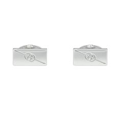 Gucci Diagonal Interlocking G Sterling Silver Cufflinks