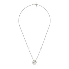 Gucci Diagonal Interlocking G Three Charm Sterling Silver Necklace