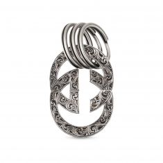 Gucci Engraved Interlocking G Keychain