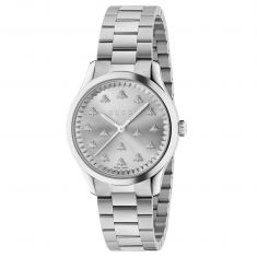 Gucci G-Timeless with Bee Motif Silver Dial and Stainless Steel Bracelet Watch | 32mm | YA1265031