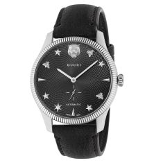 Gucci G-Timeless Black Leather Strap Automatic Watch | 40mm | YA126365