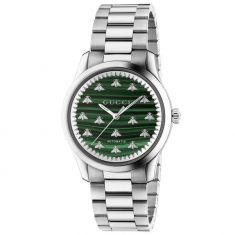 Gucci G-Timeless Multi Bee Green Malachite Stone Dial Automatic Watch, 38mm YA1264176