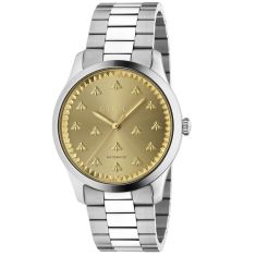 Gucci G-Timeless with Bee Motif Yellow Sun Brushed Dial Stainless Steel Watch | 42mm | YA126378