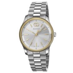 Gucci G-Timeless Silver-Tone Diamond Dial Two-Tone Stainless Steel Watch 29mm - YA1265063