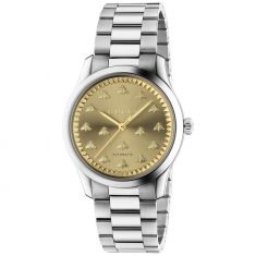 Gucci G-Timeless Yellow Gold-Tone Multi-Bee Dial Automatic Stainless Steel Watch | YA1264191