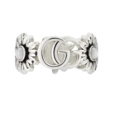 Gucci GG Marmont Mother of Pearl 10mm Sterling Silver Ring