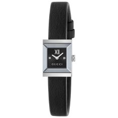 Gucci Gucci G-Frame Black Dial Black Leather Strap Watch 14 x 18mm - YA128538