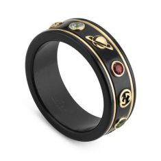 Gucci Icon Black Ring with Gemstones
