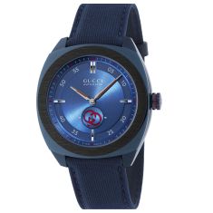 Gucci Interlocking Blue Dial Blue Rubber Strap Watch 41mm - YA142331