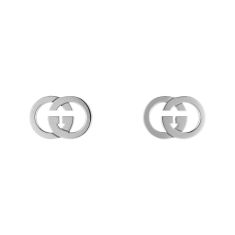 Gucci Interlocking G Large Sterling Silver Stud Earrings
