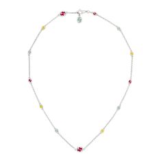 Gucci Interlocking G Multicolor Enamel Station Necklace