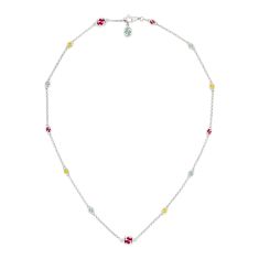 Gucci Interlocking G Multicolor Enamel Station Necklace