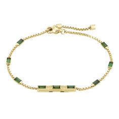 Gucci Link to Love Baguette Tourmaline Yellow Gold Bracelet