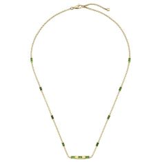 Gucci Link to Love Baguette Tourmaline Yellow Gold Necklace