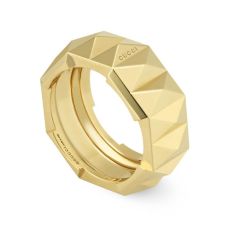 Gucci Link To Love Studded Yellow Gold Ring | 9mm
