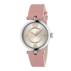 Gucci Model 2000 Silver Dial Pink Leather Watch Strap 30mm - YA167506
