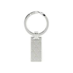 Gucci Signature GG Engraved Sterling Silver Keyring