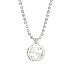 Gucci Sterling Silver Interlocking G Boule Necklace