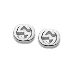 Gucci Interlocking Sterling Silver Stud Earrings