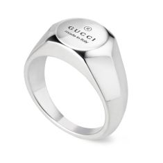 Gucci Trademark 10mm Thin Sterling Silver Ring