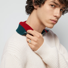 Gucci Trademark 10mm Thin Sterling Silver Ring