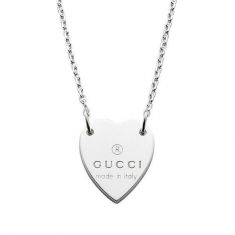 Gucci Trademark Heart Pendant Necklace in Sterling Silver