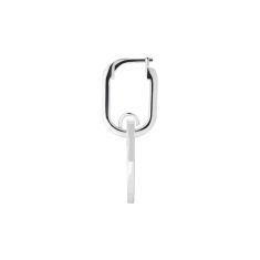 Gucci Trademark Oval Tag Drop Hoop Sterling Silver Earrings