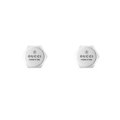 Gucci Trademark Sterling Silver Stud Earrings