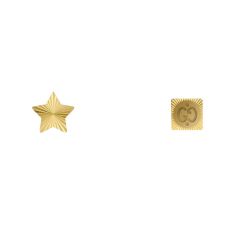 Gucci White Gold Icon Star and Square Asymmetric Earrings