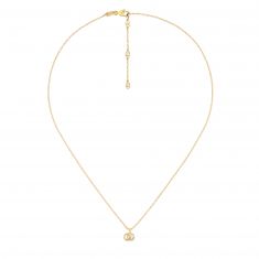 Gucci Yellow Gold Running GG Pendant Necklace