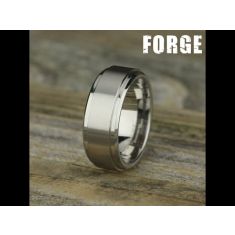 Cobalt Satin Center Step Edge Comfort Fit Wedding Band 9mm