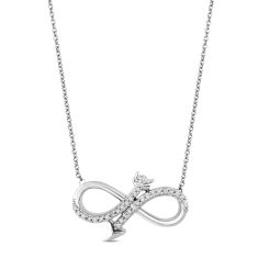 Hallmark Diamonds Infinity Arrow Necklace 1/15ctw