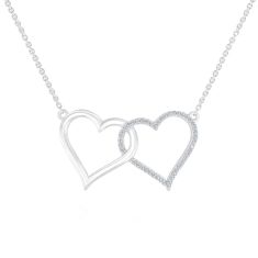 Hallmark Diamonds Interlocking Heart Pendant Necklace 1/10ctw