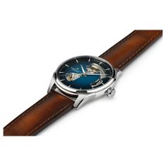 Hamilton Jazzmaster Open Heart Auto Blue Dial and Brown Leather Strap Watch | 40mm | H32675540