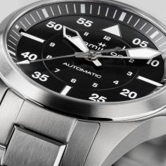 Hamilton Khaki Aviation Pilot Auto Black Dial Stainless Steel Bracelet Watch 36mm - H76215130
