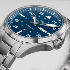 Hamilton Khaki Aviation Pilot Day Date Auto Blue Dial Stainless Steel Bracelet Watch 42mm - H64635140