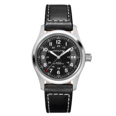 Hamilton Khaki Field Automatic Black Dial and Black Leather Strap Watch 38mm - H70455733