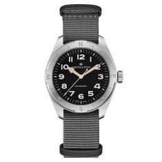 Hamilton Khaki Field Expedition Auto Black Dial Grey NATO Strap Watch 41mm H70315930 REEDS Jewelers
