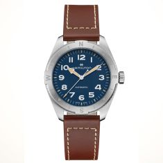 Hamilton Khaki Field Expedition Auto Blue Dial Brown Leather Strap Watch | 41mm | H70315540