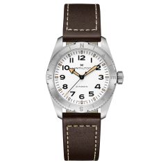 Hamilton Khaki Field Expedition Auto White Dial Brown Leather Strap Watch | 37mm | H70225510