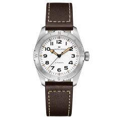 Hamilton Khaki Field Expanition Auto White Dial Brown Leather Strap Watch 41mm H70315510 REEDS Jewelers