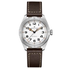Hamilton Khaki Field Expedition Auto White Dial Brown Leather Strap Watch | 41mm | H70315510